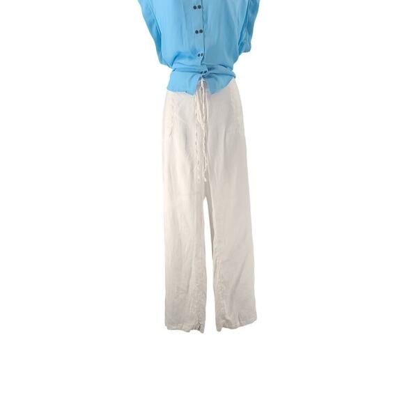 Charter Club Pants shop women's linen pants White Size XL resort wear Vacation - Picture 3 of 8